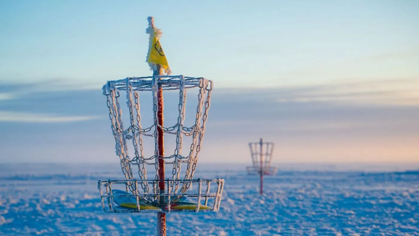Discgolfkorg på bana