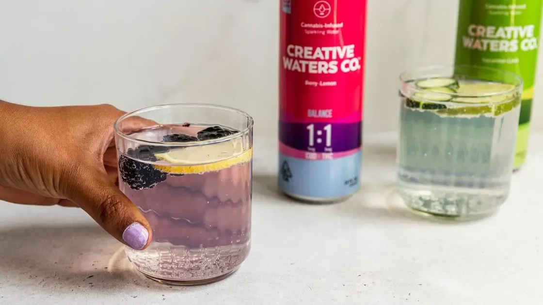 Flaska med bubbelvatten i närbild