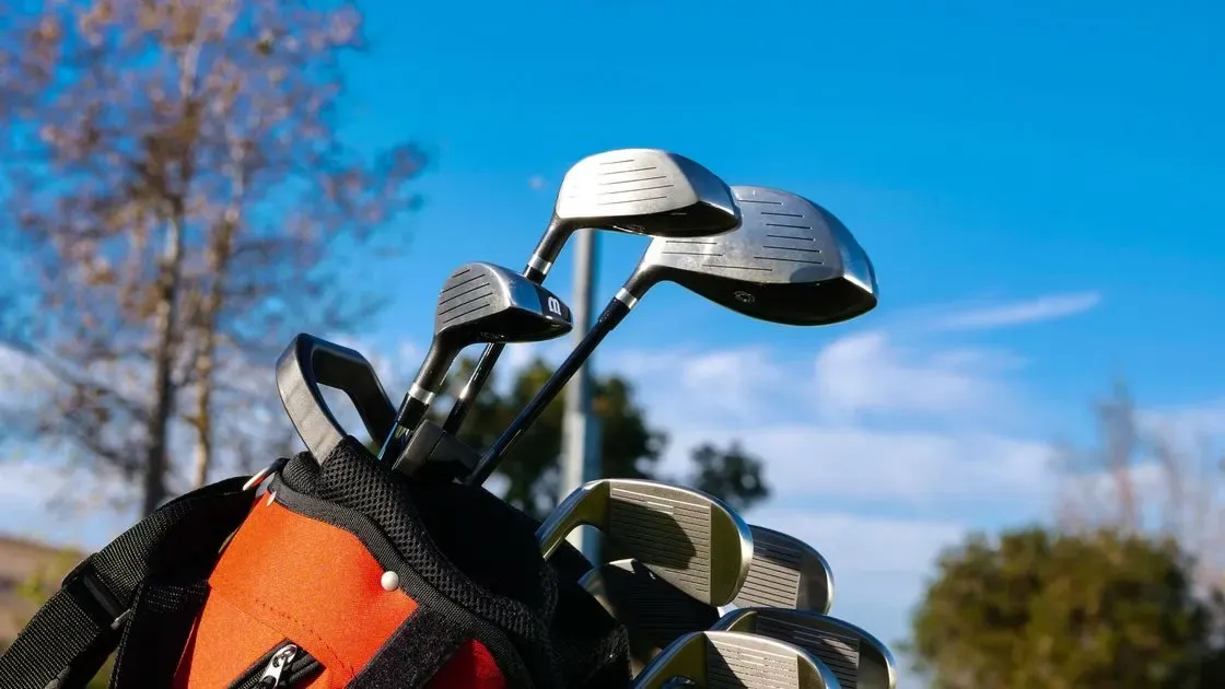 Närbild på golfklubbans huvud