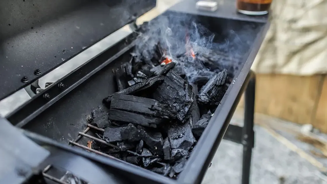 Grill tänds utomhus på gården