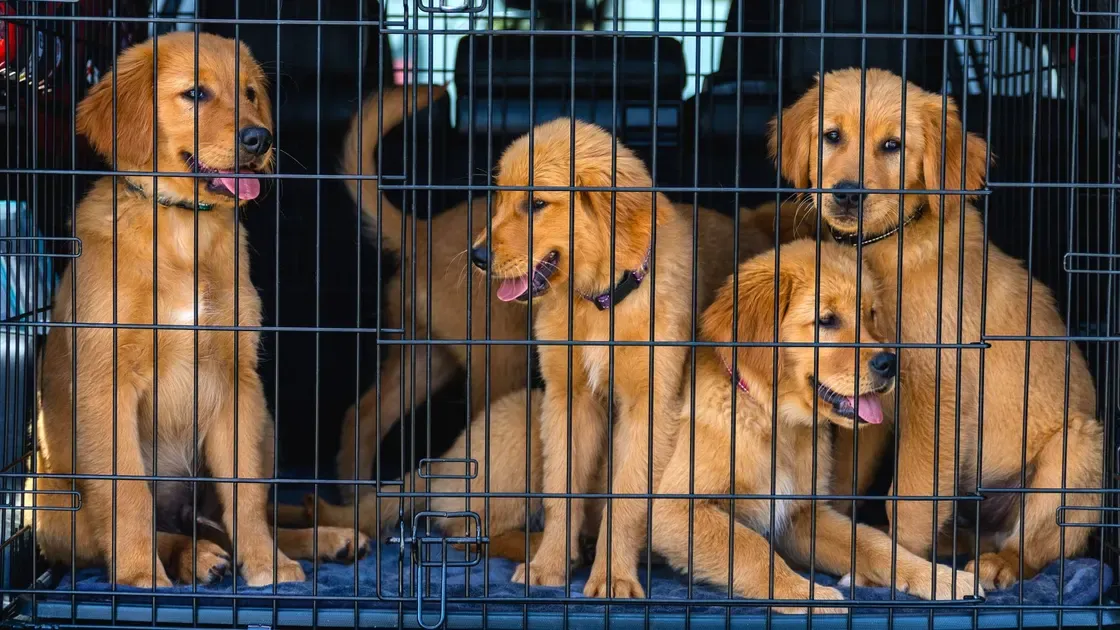 Hund som vilar i sin koja
